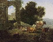 Willem Romeijn Italianate Landscape oil painting on canvas
